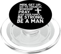 Les Hommes se lèvent, Vont au culte de l'église, priez, dirigez Votre Famille PopSockets PopGrip pour MagSafe