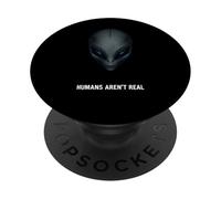 Les humains extraterrestres drôles ne sont pas de véritables blagues sarcastiques sur les ovnis PopSockets PopGrip Adhésif