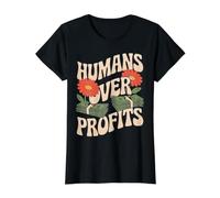 Les Humains Plus Que Les Profits : Un Message anticapitaliste Audacieux T-Shirt Graphique avec Valeur