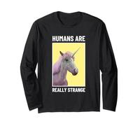 Les Humains sont Vraiment étranges (Graphique drôle de Licorne) Manche Longue