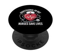Les infirmières Professionnelles ou Non sauvent des Vies battements cardiaques PopSockets PopGrip Adhésif