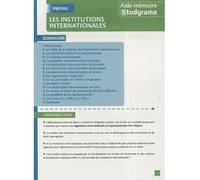 Les institutions internationales - Collectif - Studyrama Eds - broché - Etude
