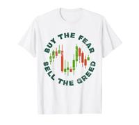 Les investisseurs Crypto Traders achètent la Peur, vendent la cupidité drôle T-Shirt Graphique avec Valeur, Homme, Blanc, L