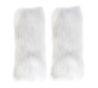 Les jambes à fourrure fausses 1 paire 15,7 pouces de jambes floues pour les couvertures de poignets de botte de fourrure chaude de fourrure d'hiver pour les femmes pour Noël, Halloween, costume hippi