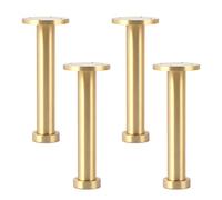 Les Jambes de canapé métallique Moderne, Adjustable Brass Furniture Legs Golden 80-250mm Pack of 4 with Screws(160mm/6.3in)
