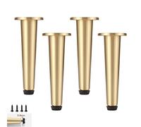 Les Jambes de canapé métallique Moderne, Brass Adjustable Furniture Legs Set of 4 Multicolor 10-13cm Includes Screws(Gold,13cm/5.1in)