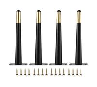 Les Jambes de canapé métallique Moderne, DIY Replacement Straight Metal Furniture Legs Pack of 4 Multicolor Multiple Sizes(Black Gold,30cm/11.81in)