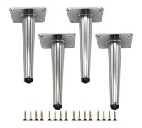 Les Jambes de canapé métallique Moderne, DIY Replacement Straight Metal Furniture Legs Pack of 4 Multicolor Multiple Sizes(Silver,30cm/11.81in)