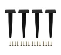 Les Jambes de canapé métallique Moderne, DIY Replacement Straight Metal Furniture Legs Pack of 4 Multicolor Multiple Sizes(Matte Black,30cm/11.81in)