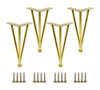 Les Jambes de canapé métallique Moderne, Metal Furniture Legs Pack of 4 Adjustable Height 10-40cm Multicolor for Desks Sofas Cabinets(Gold,10cm/3.9in)
