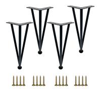 Les Jambes de canapé métallique Moderne, Metal Furniture Legs Pack of 4 Adjustable Height 10-40cm Multicolor for Desks Sofas Cabinets(Schwarz,25cm/9.8in)