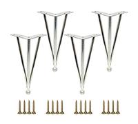Les Jambes de canapé métallique Moderne, Metal Furniture Legs Pack of 4 Adjustable Height 10-40cm Multicolor for Desks Sofas Cabinets(Silver,23cm/9.05in)