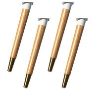 Les Jambes de canapé métallique Moderne, Solid Wood Furniture Legs 4pcs with Brass Base Mounting Hardware Multicolor 42.5-72.5cm(Wood Color,60.5cm)