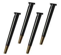 Les Jambes de canapé métallique Moderne, Solid Wood Furniture Legs 4pcs with Brass Base Mounting Hardware Multicolor 42.5-72.5cm(Schwarz,72.5cm)