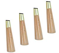 Les Jambes de canapé métallique Moderne, Wood Furniture Legs Pack of 4 with Brass Mounting Hardware for Sofa Bed Cabinet 8-18cm(Straight,10cm)