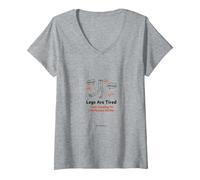 Les Jambes sont fatiguées de Sauter aux Conclusions Toute la journée T-Shirt avec Col en V, Femme, Gris Chiné, M