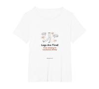 Les Jambes sont fatiguées de Sauter aux Conclusions Toute la journée T-Shirt, Femme Grandes Tailles, Blanc, 2X