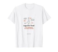 Les Jambes sont fatiguées de Sauter aux Conclusions Toute la journée T-Shirt, Homme, Blanc, S