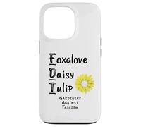 Les jardiniers de tulipes Foxglove Daisy contre la manifestation contre le fascisme Coque pour iPhone 13 Pro