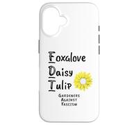 Les jardiniers de tulipes Foxglove Daisy contre la manifestation contre le fascisme Coque pour iPhone 16