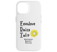 Les jardiniers de tulipes Foxglove Daisy contre la manifestation contre le fascisme Coque pour iPhone 14