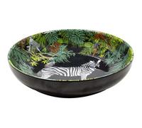 Les Jardins de la Comtesse Assiette Creuse Ø 20 cm Mélamine Pure Noir/Vert Jungle Service de Table
