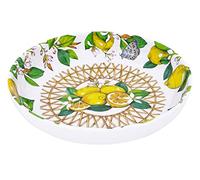 Les Jardins de la Comtesse - Assiette Creuse idéale en Assiette à Soupe ou Pâtes - Mélamine - Capri - Ø 20 cm - Citrons jaunes - Collection de Vaisselle Quasi-Incassable MelARTmine