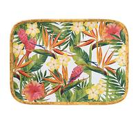 Les Jardins de la Comtesse - Grand Plateau en Mélamine Pure Rouge Corail/Vert - Grand Plateau de Présentation du Service de Table Fleurs Exotiques - Collection Vaisselle MelARTmine - 45x32 cm