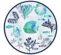 Les Jardins de la Comtesse - Grande Assiette Plate en Mélamine - Caraïbes - Ø 27 cm - Bleu Mer et Poissons - Service de Table de la Vaisselle Quasi-Incassable MelARTmine