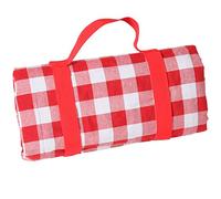 Les Jardins de la Comtesse - Grande Nappe Pique Nique Rectangulaire - Grands Carreaux Rouges - Coton et Revers Imperméable Polyester - 280 x 140 cm - Aussi pour Table de Jardin - 8/12 Personnes