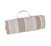 Les Jardins de la Comtesse - Nappe Pique-Nique Carrée Polo Club - Coton et Revers Imperméable Polyester - 140 x 140 cm - Beige, Gris et Blanc - 2/4 Personnes - Couverture/Tapis de Picnic