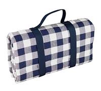 Les Jardins de la Comtesse - Nappe Pique-Nique Rectangulaire XL Carreaux Bleus - Coton/Revers Imperméable Polyester - 280 x 140 cm - pour Sol Humide - Aussi pour Table de Jardin - 8/12 Personnes