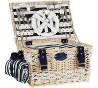 LES JARDINS DE LA COMTESSE Panier Pique-nique 2 Personnes Marine Rayure bleues et blanches G