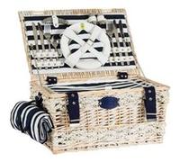 LES JARDINS DE LA COMTESSE Panier Pique-nique 4 Personnes Marine Rayure bleues et blanches G