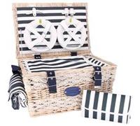 LES JARDINS DE LA COMTESSE Panier Pique-nique 6 Personnes Marine Rayure bleues et blanches G