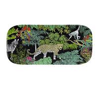 Les Jardins de la Comtesse - Petit Plateau rectangulaire en Mélamine Pure Noir/Vert - Gateaux/Cake - Plat Long de Présentation du Service de Table Jungle - Collection Vaisselle MelARTmine - 37,5 cm
