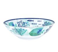 Les Jardins de la Comtesse - Petit Saladier en Mélamine - Caraïbes - 2,7 L/Ø 28 cm - Bleu Mer et Poissons - Service de Table de la Vaisselle Quasi-Incassable MelARTmine
