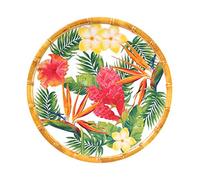 Les Jardins de la Comtesse - Petite Assiette Plate à Dessert Motif Fleur Jaune Verte Rose - Assiette en Mélamine du Service de Table Fleurs Exotiques - Collection Vaisselle MelARTmine - Ø 23 cm