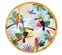 Les Jardins de la Comtesse - Plat de Présentation Rond en Mélamine Pure - Toucans de Rio - 35,5 cm - Multicolore - Service de Table de la Vaisselle Quasi-Incassable MelARTmine