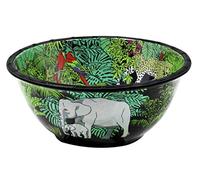 Les Jardins de la Comtesse - Saladier Profond en Mélamine Pure - Jungle - 3L / Ø 25 cm - Noir et Vert - Bol décoré Intérieur/Extérieur - Vaisselle Quasi-Incassable MelARTmine