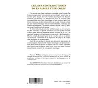 Jean Morenon et François Perea – Les jeux contradictoires de la parole et du corps – Broché