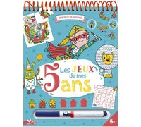 Les jeux de mes 5 ans - bloc avec feutre effaçable