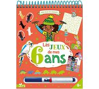 Les jeux de mes 6 ans - bloc avec feutre effaçable - Collectif - Deux Coqs D'or - relié - Livre-jeu