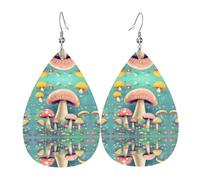 Les jolies boucles d'oreilles en cuir en forme de goutte de champignons sont un accessoire luxueux et tendance adapté aux femmes, mettant en valeur le charme individuel.