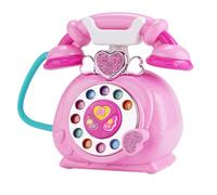 Les jouent au téléphone avec câble - Faites semblant de jouer au téléphone, composer un jeu fixe et jouet sonnez moi en tournant la musique simulée narration