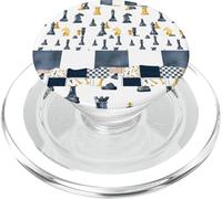 Les Joueurs d'échecs Patchwork Adore Jouer aux Dames PopSockets PopGrip pour MagSafe