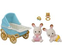 Sylvanian Families - 5432 - Les jumeaux lapin chocolat et poussette double