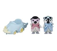 Epoch Figurines Sylvanian Families – Les jumeaux Pingouin et voiture 5695, mini poupées multicolore