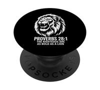 Les justes sont Audacieux comme Un Lion (Proverbes 28:1 Bible) PopSockets PopGrip Adhésif