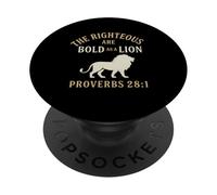 Les justes sont Audacieux comme Un Lion Proverbes 28:1 Christian PopSockets PopGrip Adhésif